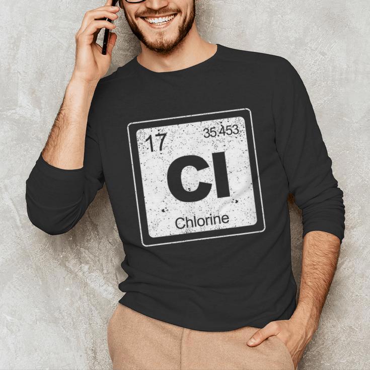 Chlorine Periodic Table Symbol Chemistry Swimming Dive Unisex Long Sleeve T-Shirt Chlorine Periodic Table Symbol Chemistry Swimming Dive Unisex Long Sleeve T-Shirt
