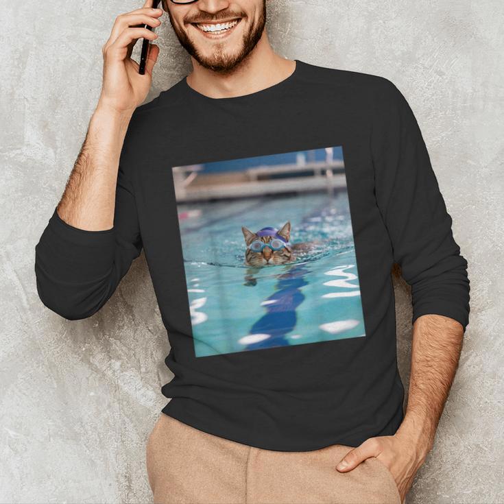 Competitive Swim Team Funny Kitty Cat Swimming Unisex Long Sleeve T-Shirt Competitive Swim Team Funny Kitty Cat Swimming Unisex Long Sleeve T-Shirt