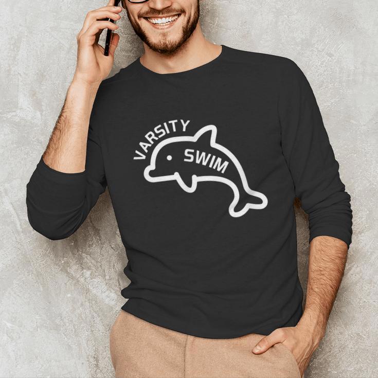 Dolphin Dolfin Varsity Swim Swim Team Swim Club Swimming Unisex Long Sleeve T-Shirt Dolphin Dolfin Varsity Swim Swim Team Swim Club Swimming Unisex Long Sleeve T-Shirt
