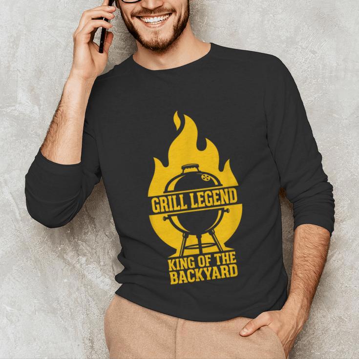 Grill Legend King Of The Backyard BBQ Dad Humor Chef Unisex Long Sleeve T-Shirt