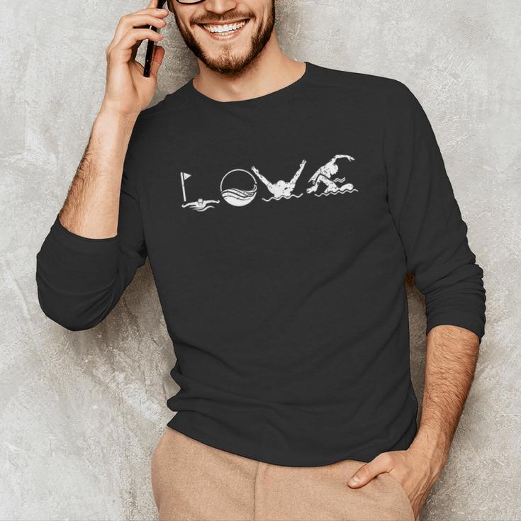 LOVE Swimming Practice Freestyle BreaststrokeShirt Unisex Long Sleeve T-Shirt