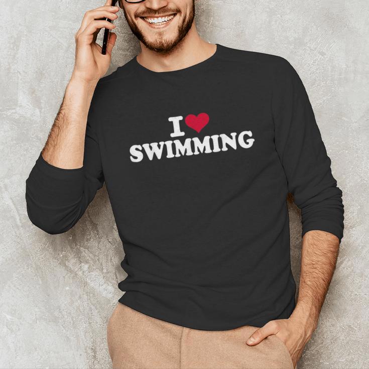 I Love Swimming Unisex Long Sleeve T-Shirt