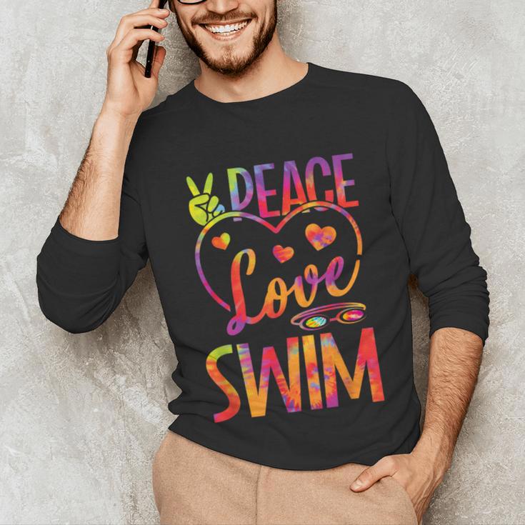 Peace Love Swim Swimming Tie Dye Swimmer Swimming Swim Team Unisex Long Sleeve T-Shirt Peace Love Swim Swimming Tie Dye Swimmer Swimming Swim Team Unisex Long Sleeve T-Shirt