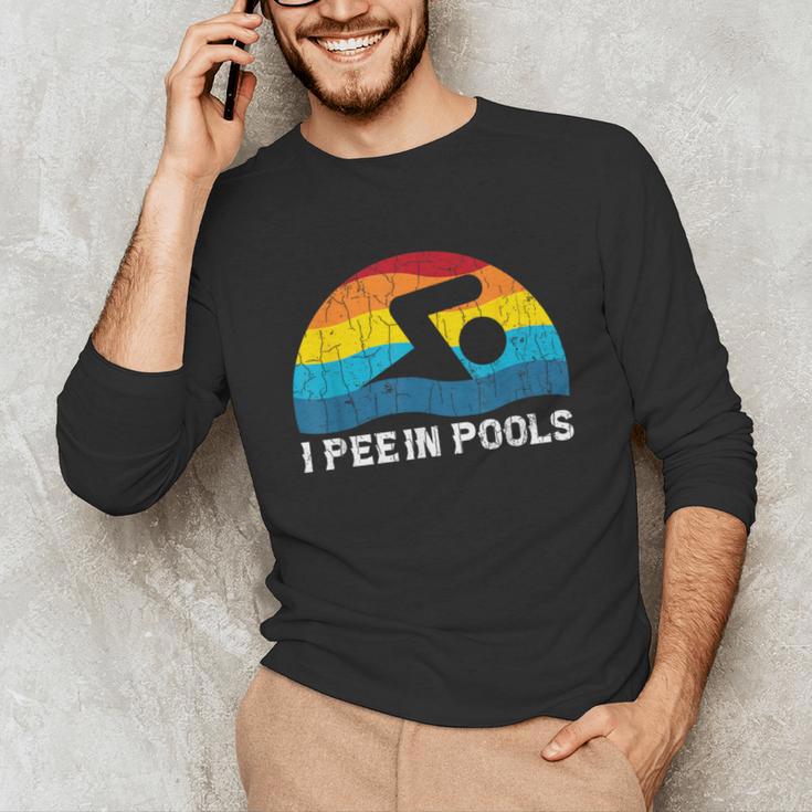 I Pee In Pools Swimmer Swimming Coach Player Graphic Unisex Long Sleeve T-Shirt I Pee In Pools Swimmer Swimming Coach Player Graphic Unisex Long Sleeve T-Shirt