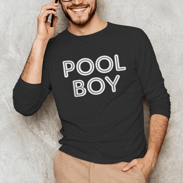 Pool Boy Saying Swim Cool Swimmer Swimming Pool Unisex Long Sleeve T-Shirt Pool Boy Saying Swim Cool Swimmer Swimming Pool Unisex Long Sleeve T-Shirt