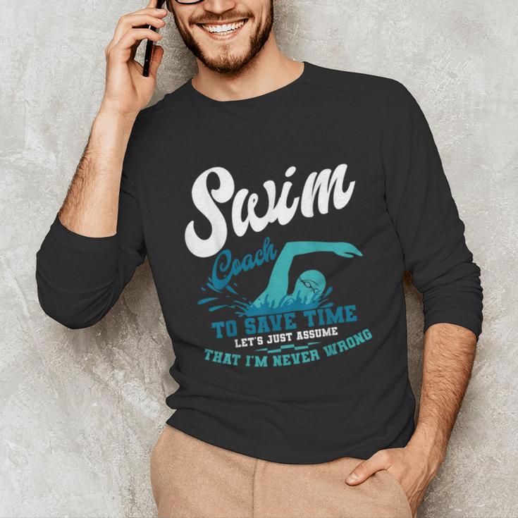 Swim Coach Swimming Lesson Sport Professional Instructor Unisex Long Sleeve T-Shirt Swim Coach Swimming Lesson Sport Professional Instructor Unisex Long Sleeve T-Shirt