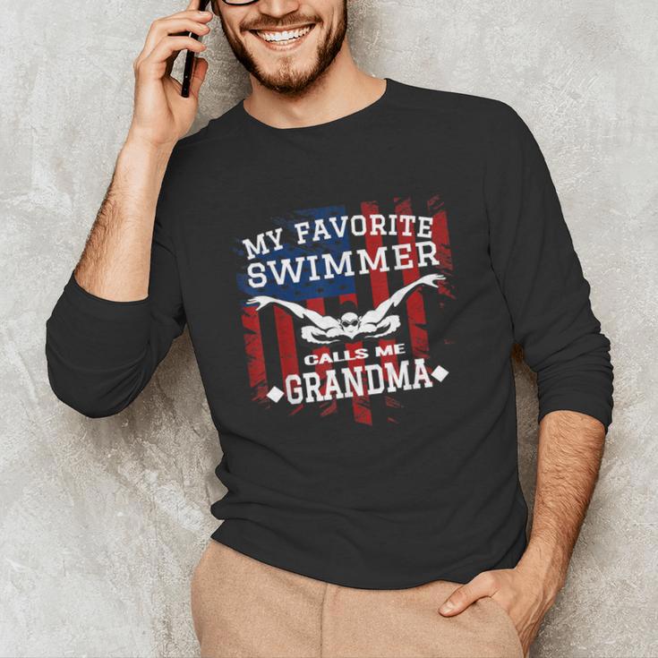 Swim Grandma Tshirt US American Flag Swimming Tee Unisex Long Sleeve T-Shirt Swim Grandma Tshirt US American Flag Swimming Tee Unisex Long Sleeve T-Shirt