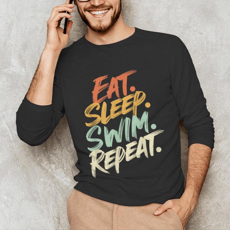 Swimmer Eat Sleep Swim Repeat I Swimming Unisex Long Sleeve T-Shirt Swimmer Eat Sleep Swim Repeat I Swimming Unisex Long Sleeve T-Shirt