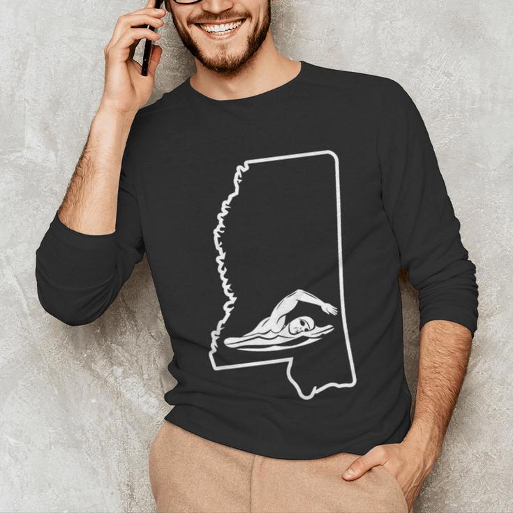 Swimming Apparel Mississippi Swimmer Training Unisex Long Sleeve T-Shirt Swimming Apparel Mississippi Swimmer Training Unisex Long Sleeve T-Shirt