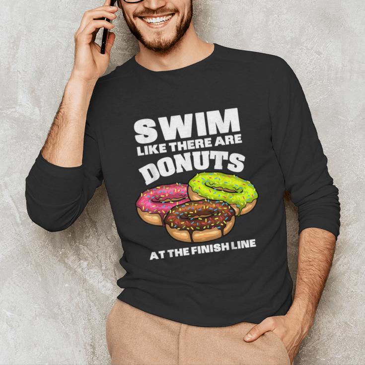 Swimming Donut Men Women Swimmer Sports Athlete Unisex Long Sleeve T-Shirt Swimming Donut Men Women Swimmer Sports Athlete Unisex Long Sleeve T-Shirt