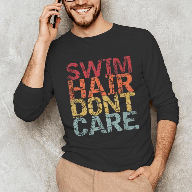 Swimming Pool Diving Sport Swimmer Swim Hair Dont Care Unisex Long Sleeve T-Shirt Swimming Pool Diving Sport Swimmer Swim Hair Dont Care Unisex Long Sleeve T-Shirt