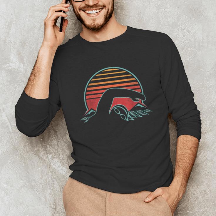 Swimming Retro Vintage 80s Style Swimmer Unisex Long Sleeve T-Shirt Swimming Retro Vintage 80s Style Swimmer Unisex Long Sleeve T-Shirt