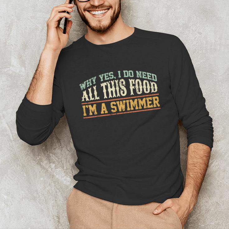Swimming Swimmer Eating Swim Unisex Long Sleeve T-Shirt
