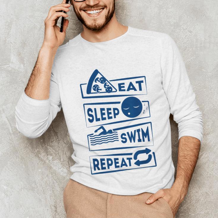 Eat Sleep Swimming Repeat Swimming Unisex Long Sleeve T-Shirt