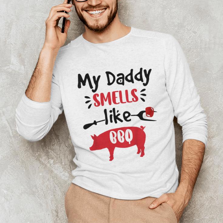 Kids My Daddy Smells Like BBQ Grilling Dad BBQ Dad Master Grill Unisex Long Sleeve T-Shirt