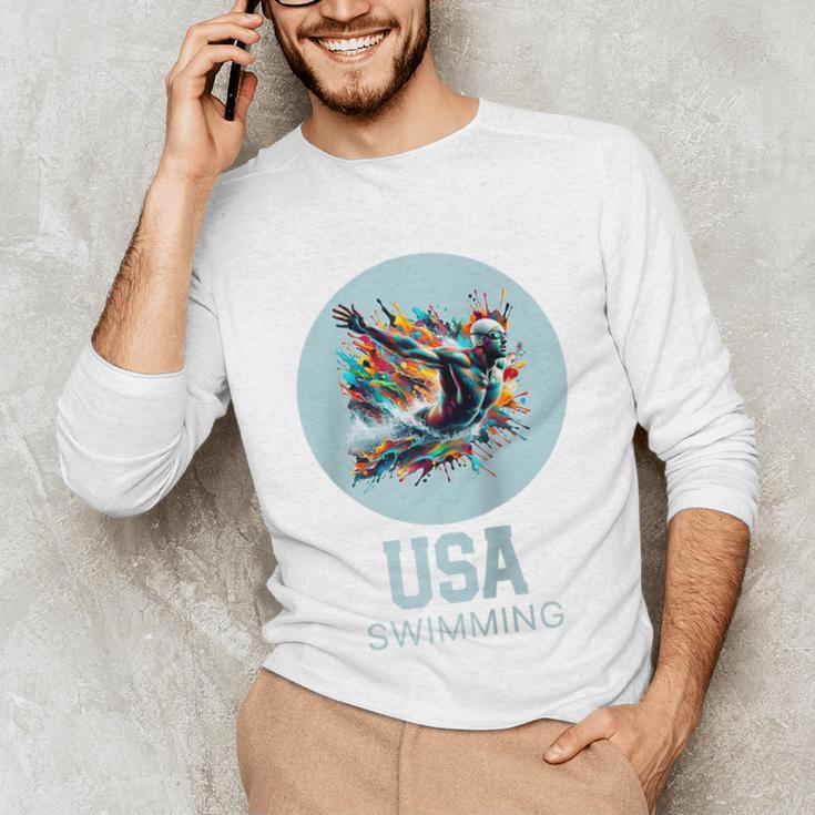 SWIMMING SPORT COMPETITIVE SWIM Raglan Baseball Tee Unisex Long Sleeve T-Shirt