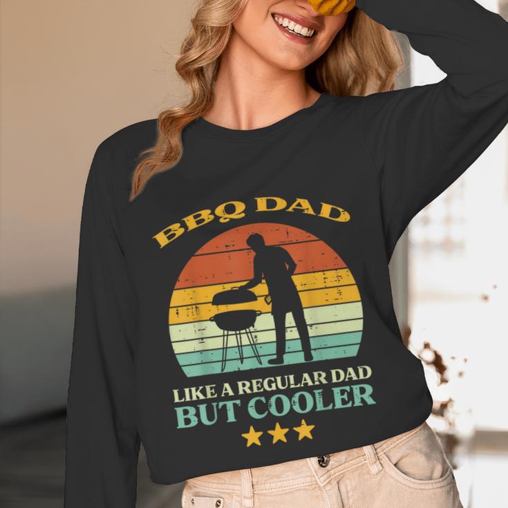 Bbq Dad Cooler Retro Barbecue Grill Fathers Day Daddy Papa Unisex Long Sleeve T-Shirt