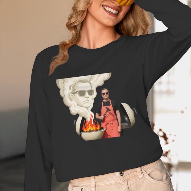 BBQ Dad Grilling Humor Men Backyard Unisex Long Sleeve T-Shirt