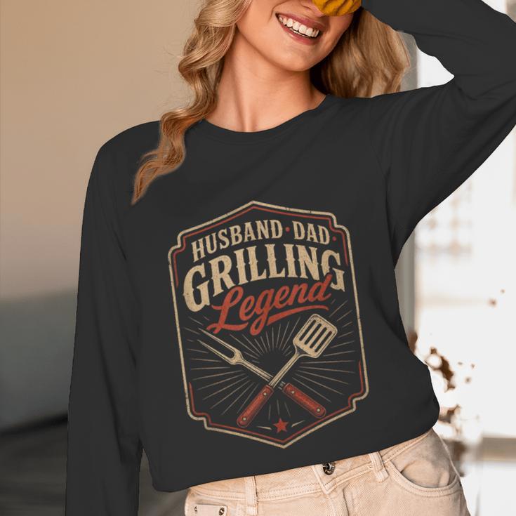 BBQ Dad Husband Dad Grilling Legend Unisex Long Sleeve T-Shirt