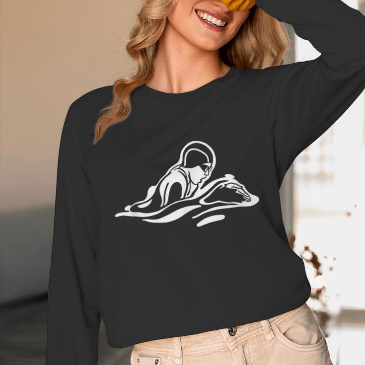 Breaststroke Swimming Stylized Design For Swimmers Unisex Long Sleeve T-Shirt