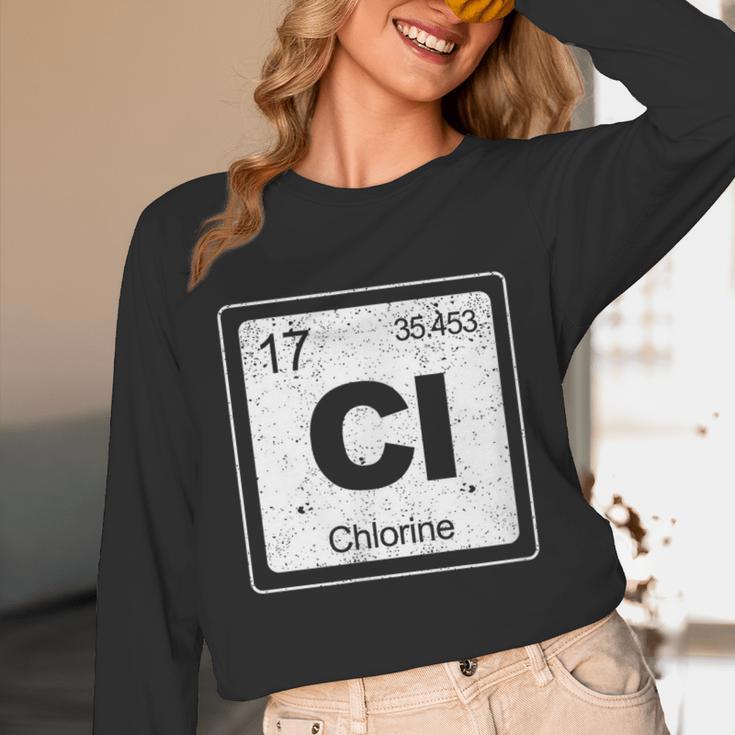 Chlorine Periodic Table Symbol Chemistry Swimming Dive Unisex Long Sleeve T-Shirt Chlorine Periodic Table Symbol Chemistry Swimming Dive Unisex Long Sleeve T-Shirt