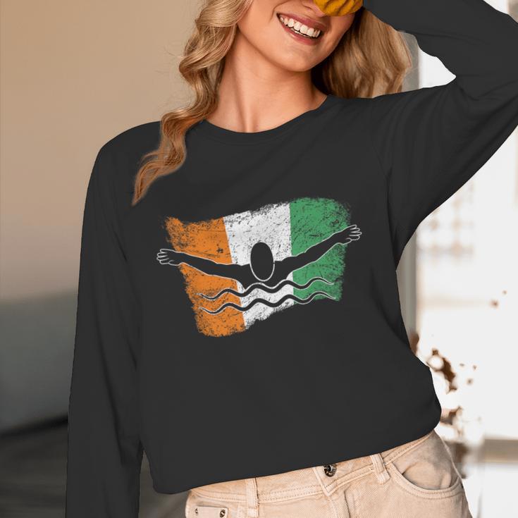 Cool Ireland Flag Vintage Irish Flag Swimmer Fly Swimming Unisex Long Sleeve T-Shirt Cool Ireland Flag Vintage Irish Flag Swimmer Fly Swimming Unisex Long Sleeve T-Shirt