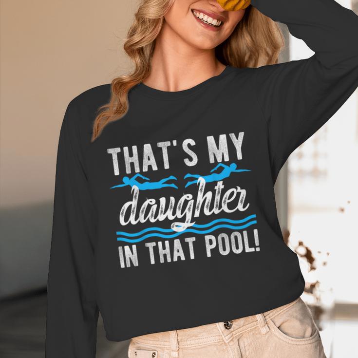 My Daughter Swim Dad Swimming Father Of A Swimmer Dad Unisex Long Sleeve T-Shirt My Daughter Swim Dad Swimming Father Of A Swimmer Dad Unisex Long Sleeve T-Shirt