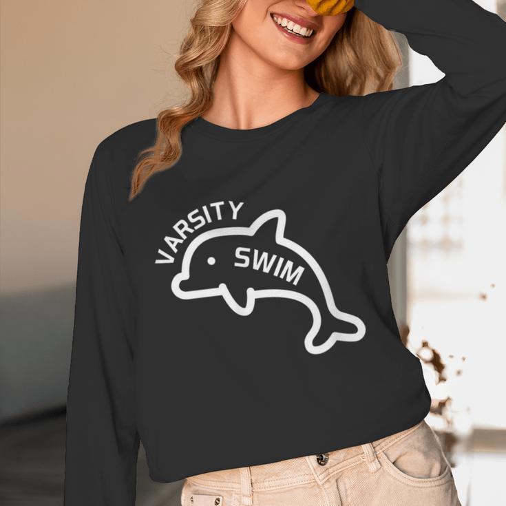 Dolphin Dolfin Varsity Swim Swim Team Swim Club Swimming Unisex Long Sleeve T-Shirt Dolphin Dolfin Varsity Swim Swim Team Swim Club Swimming Unisex Long Sleeve T-Shirt