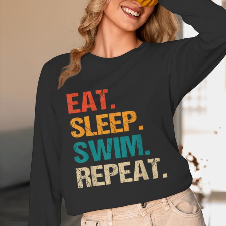 Eat Sleep Swim Repeat Pool Swimmer Water Polo Swimming Unisex Long Sleeve T-Shirt Eat Sleep Swim Repeat Pool Swimmer Water Polo Swimming Unisex Long Sleeve T-Shirt