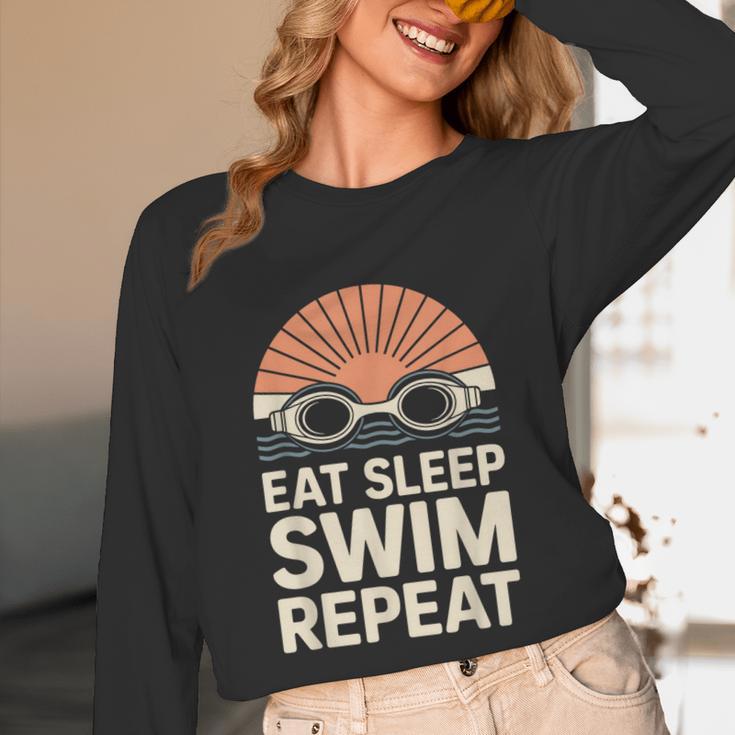 Eat Sleep Swim Repeat Swimmer Swimming Unisex Long Sleeve T-Shirt Eat Sleep Swim Repeat Swimmer Swimming Unisex Long Sleeve T-Shirt