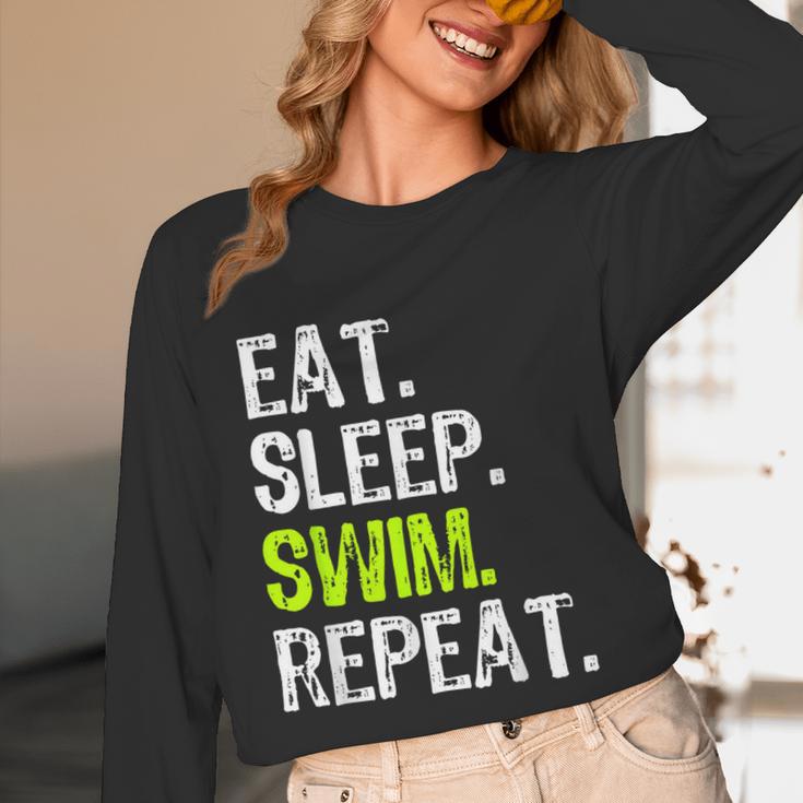 Eat Sleep Swim Repeat Swimming Swimmer Cool Unisex Long Sleeve T-Shirt Eat Sleep Swim Repeat Swimming Swimmer Cool Unisex Long Sleeve T-Shirt