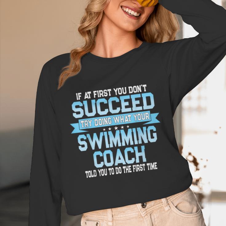 Fun Swimming Coach Meme Swimmer Saying Unisex Long Sleeve T-Shirt