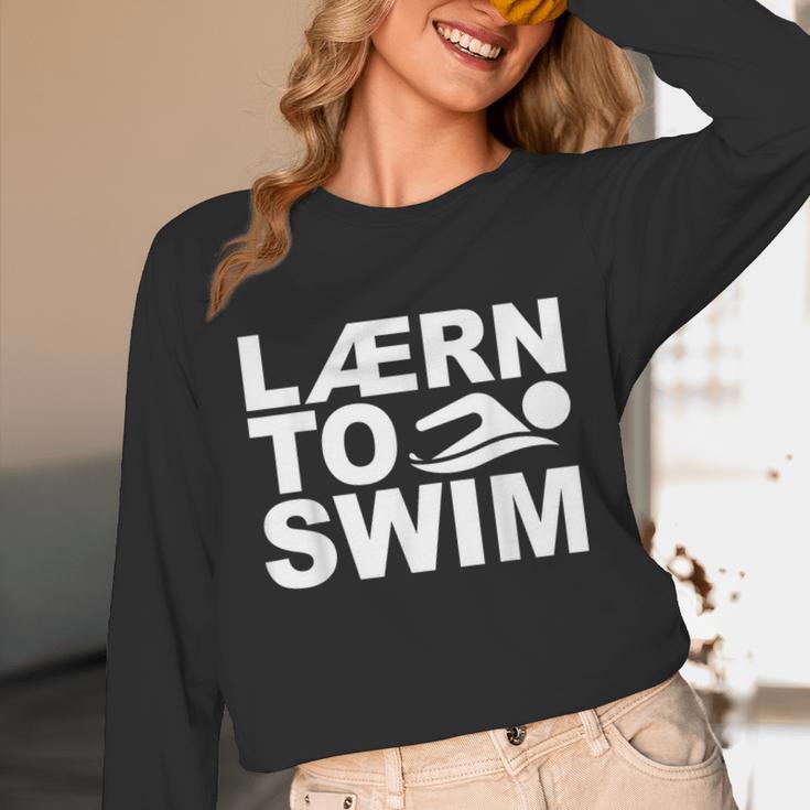Learn To Swim Swimming Graphic Unisex Long Sleeve T-Shirt Learn To Swim Swimming Graphic Unisex Long Sleeve T-Shirt