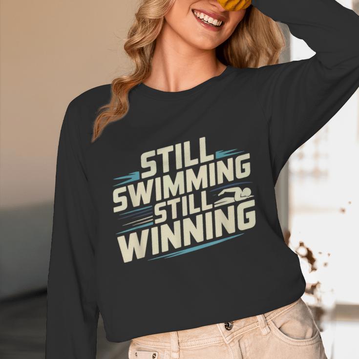 Masters Swimmer Still Swimming Competing Winning Adult Unisex Long Sleeve T-Shirt Masters Swimmer Still Swimming Competing Winning Adult Unisex Long Sleeve T-Shirt