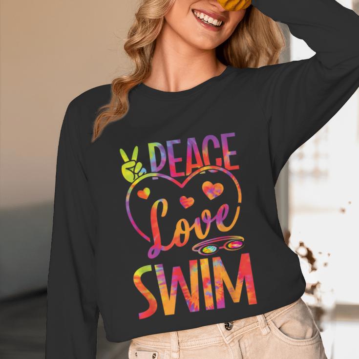 Peace Love Swim Swimming Tie Dye Swimmer Swimming Swim Team Unisex Long Sleeve T-Shirt Peace Love Swim Swimming Tie Dye Swimmer Swimming Swim Team Unisex Long Sleeve T-Shirt