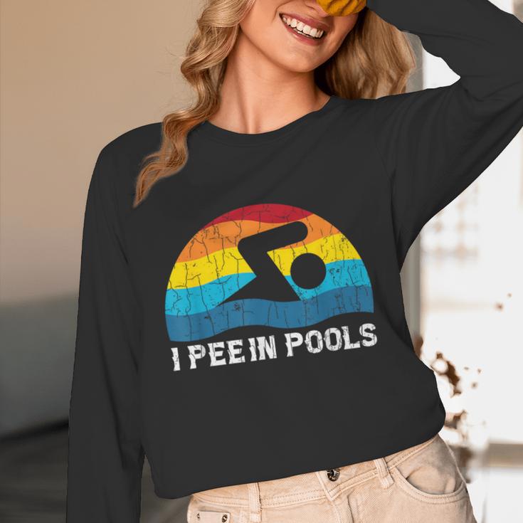 I Pee In Pools Swimmer Swimming Coach Player Graphic Unisex Long Sleeve T-Shirt I Pee In Pools Swimmer Swimming Coach Player Graphic Unisex Long Sleeve T-Shirt