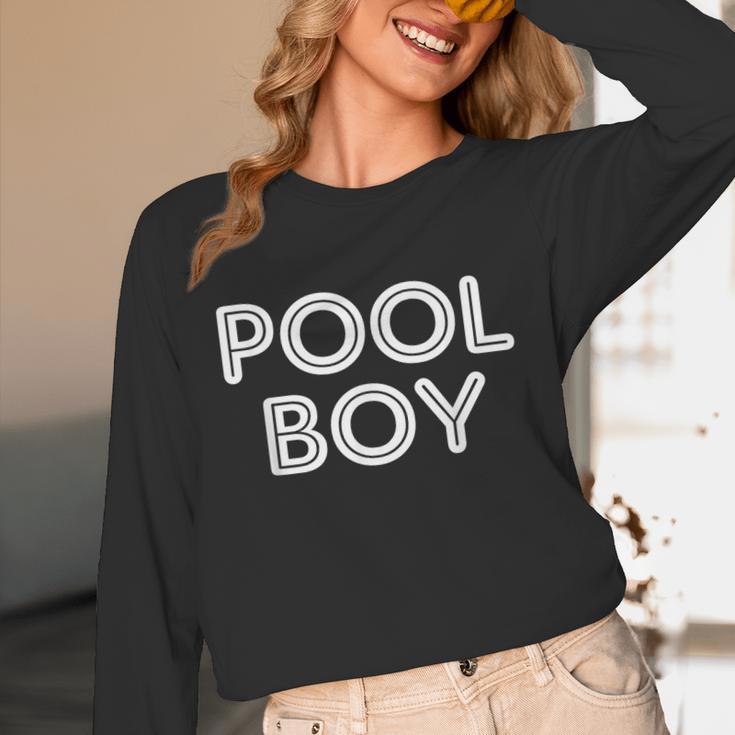 Pool Boy Saying Swim Cool Swimmer Swimming Pool Unisex Long Sleeve T-Shirt Pool Boy Saying Swim Cool Swimmer Swimming Pool Unisex Long Sleeve T-Shirt