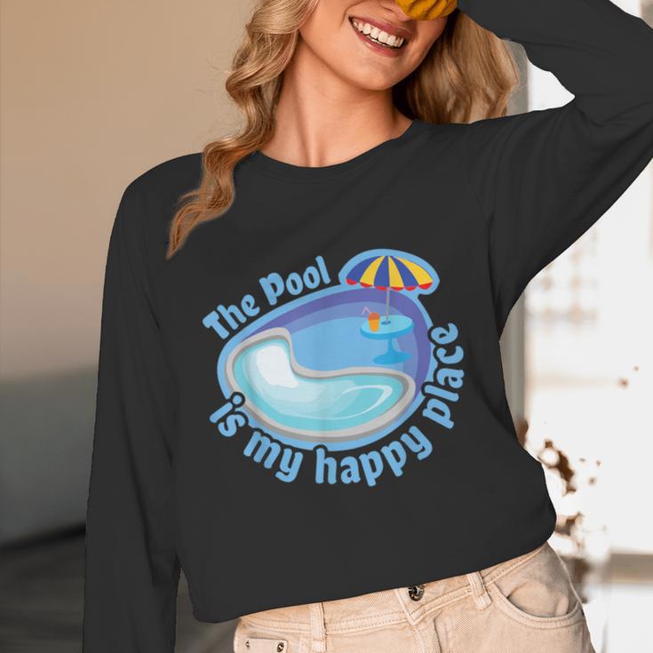 The Pool Is My Happy PlaceShirt Summer Swimming Tee Unisex Long Sleeve T-Shirt The Pool Is My Happy PlaceShirt Summer Swimming Tee Unisex Long Sleeve T-Shirt