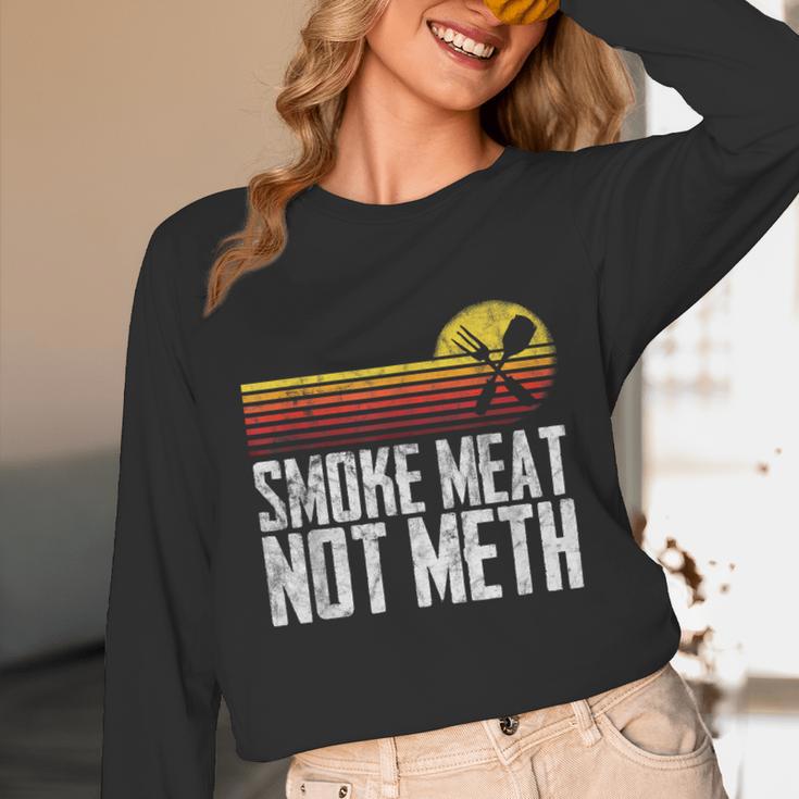 Smoke Meat Not Meth Grilled BBQ Dad Brisket Grilling Unisex Long Sleeve T-Shirt