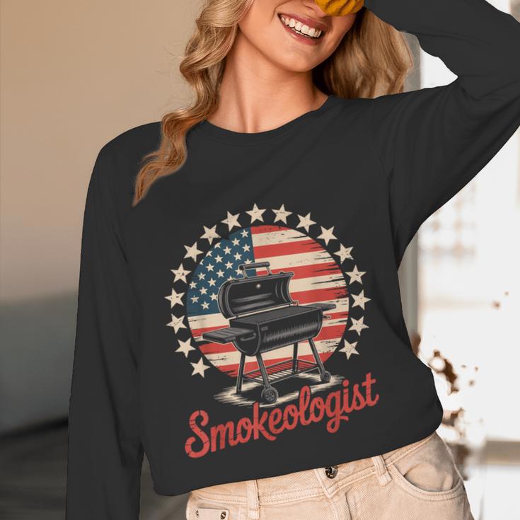 Smokeologist Grilling BBQ Dad Unisex Long Sleeve T-Shirt Smokeologist Grilling BBQ Dad Unisex Long Sleeve T-Shirt