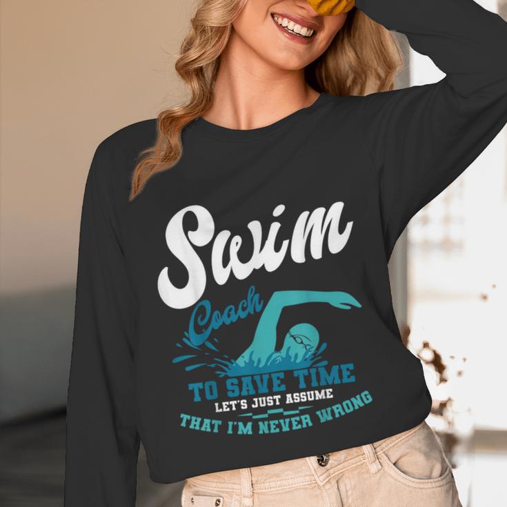 Swim Coach Swimming Lesson Sport Professional Instructor Unisex Long Sleeve T-Shirt Swim Coach Swimming Lesson Sport Professional Instructor Unisex Long Sleeve T-Shirt