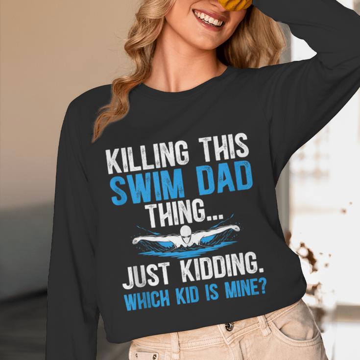 This Swim Dad Thing Swimming Dad Of A Swimmer Father Unisex Long Sleeve T-Shirt This Swim Dad Thing Swimming Dad Of A Swimmer Father Unisex Long Sleeve T-Shirt