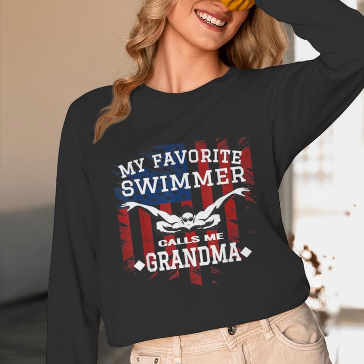 Swim Grandma Tshirt US American Flag Swimming Tee Unisex Long Sleeve T-Shirt Swim Grandma Tshirt US American Flag Swimming Tee Unisex Long Sleeve T-Shirt