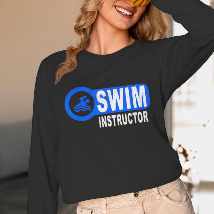 Swim Instructor Swimming Teacher Swimmer In Pool Graphic Art Unisex Long Sleeve T-Shirt Swim Instructor Swimming Teacher Swimmer In Pool Graphic Art Unisex Long Sleeve T-Shirt