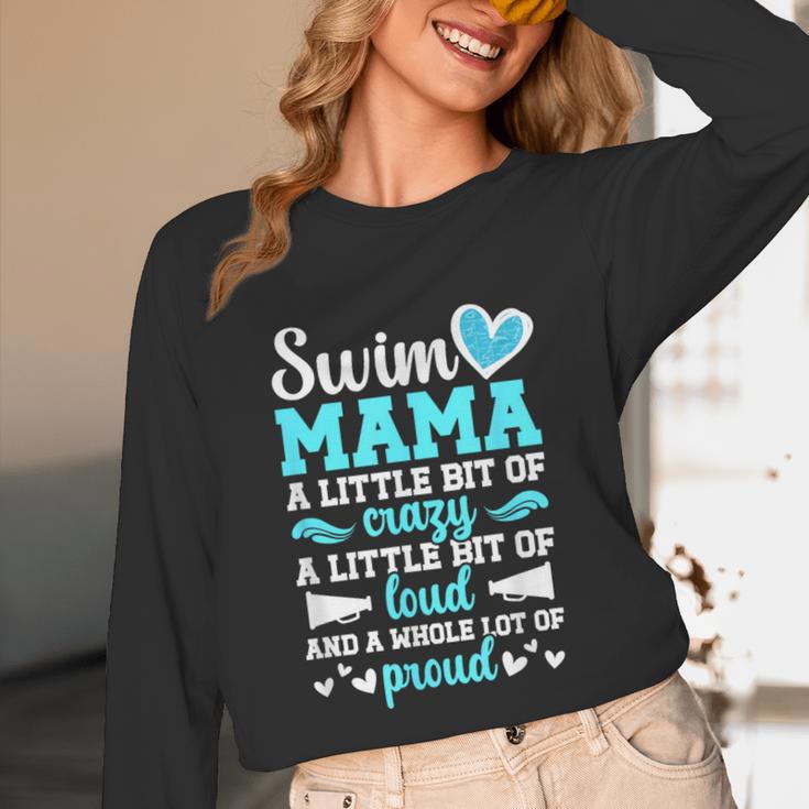 Swim Mama Proud Swimming Mom Of A Swimmer Mother Swim Mom Unisex Long Sleeve T-Shirt