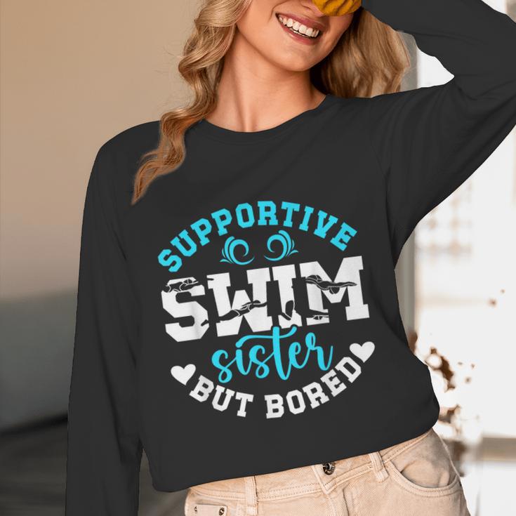 Swim Sister Supportive Swimming Sister Of A Swimmer Sis Unisex Long Sleeve T-Shirt Swim Sister Supportive Swimming Sister Of A Swimmer Sis Unisex Long Sleeve T-Shirt