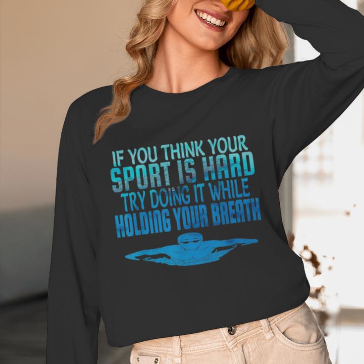 Swim Swimmer Tshirt Swimming Shirt Sport Practice Tee Unisex Long Sleeve T-Shirt