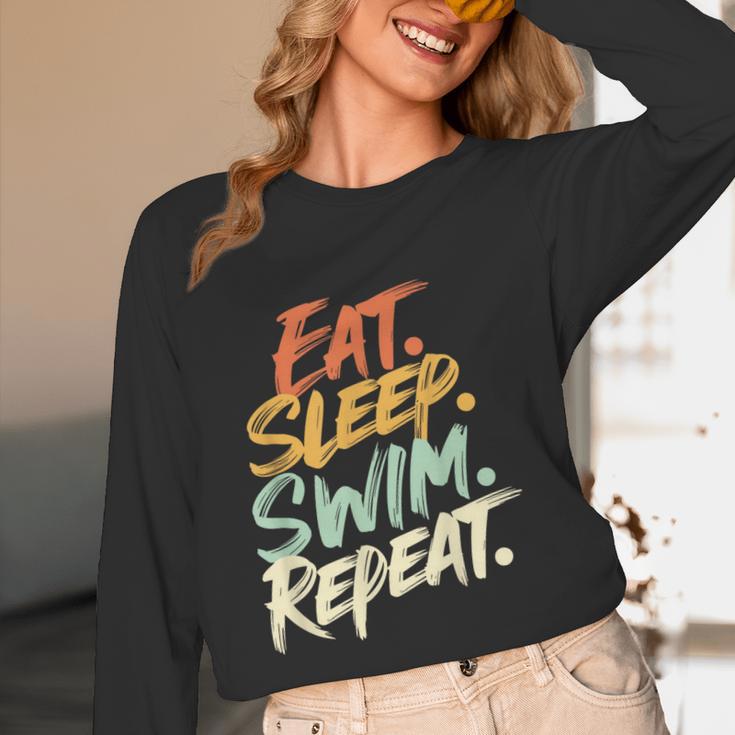 Swimmer Eat Sleep Swim Repeat I Swimming Unisex Long Sleeve T-Shirt Swimmer Eat Sleep Swim Repeat I Swimming Unisex Long Sleeve T-Shirt