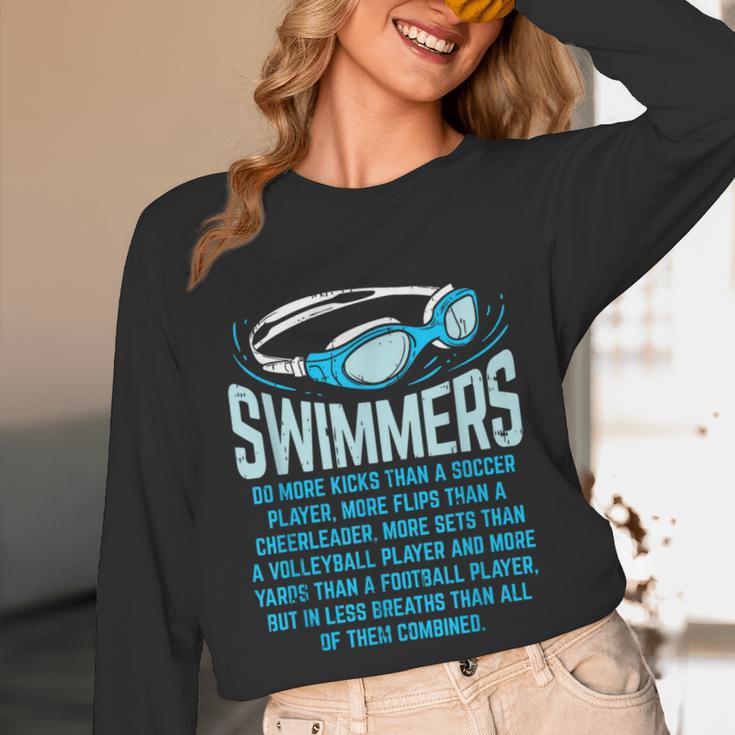 Swimmers Do More Kicks I For Swimming Lovers Unisex Long Sleeve T-Shirt Swimmers Do More Kicks I For Swimming Lovers Unisex Long Sleeve T-Shirt