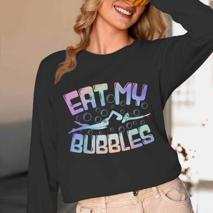 Swimming Eat My Bubbles Swim Watercolour Unisex Long Sleeve T-Shirt Swimming Eat My Bubbles Swim Watercolour Unisex Long Sleeve T-Shirt